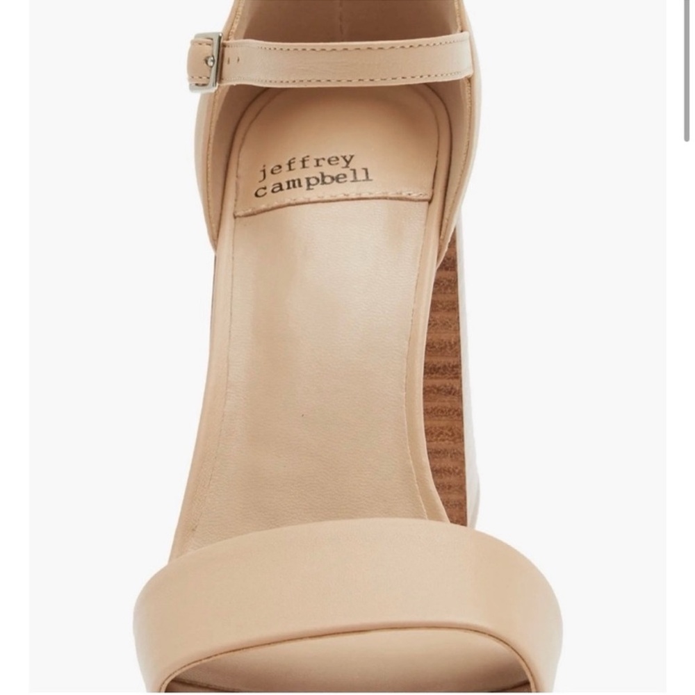 Jeffrey Campbell Nude Pop Star Block Wood Heel Sandal Size 10 - Picture 4 of 16